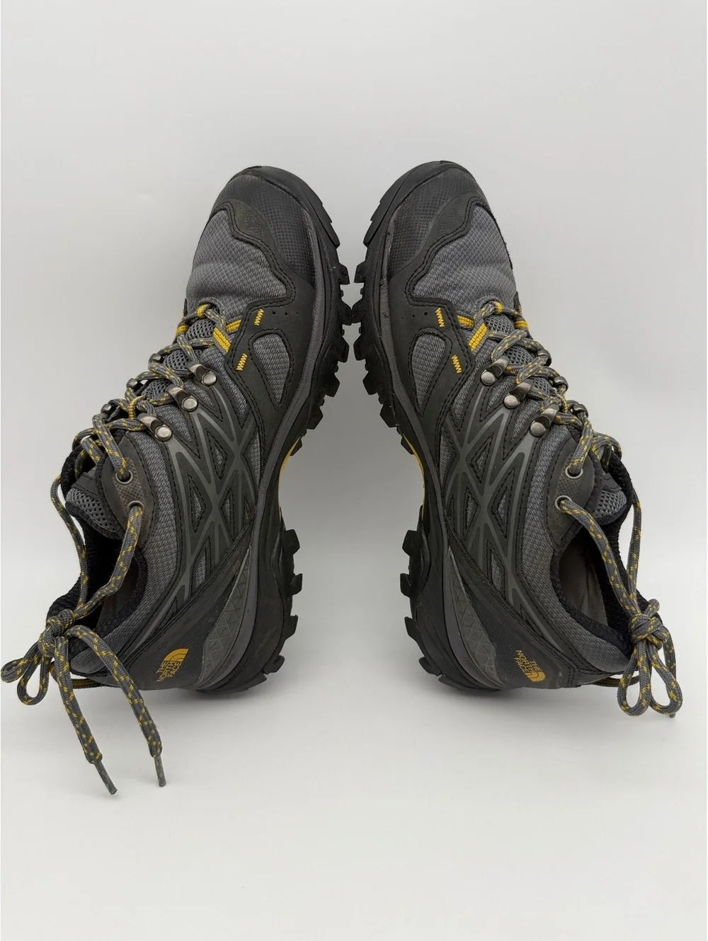 The North Face Hedgehog Fastpack GTX Men's Hiking Shoes Grey Yellow Size 8.5